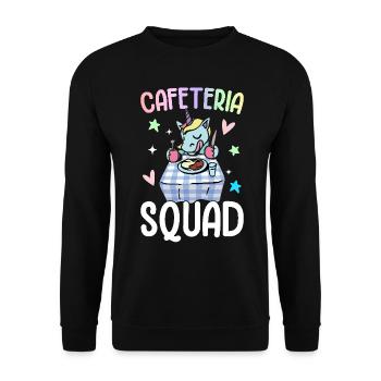 Cafeteria Squad Cafeteria Crew Lunch Lady Grafik - Unisex Pullover - Schwarz - Vorne - Alina (178cm) & Michal (187cm)