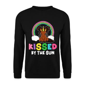 Melanin Black History Brown Skin Kissed By The Sun - Unisex Sweatshirt - black - Front - Alina (178cm) & Michal (187cm)