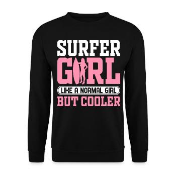 Surfeuse Surf Girl Comme une fille normale, mais - Sweat-shirt Unisexe - noir - Devant - Alina (178cm) & Michal (187cm)