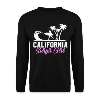 California Surfer Surfing Girl Surfer - Unisex Sweatshirt - black - Front - Alina (178cm) & Michal (187cm)