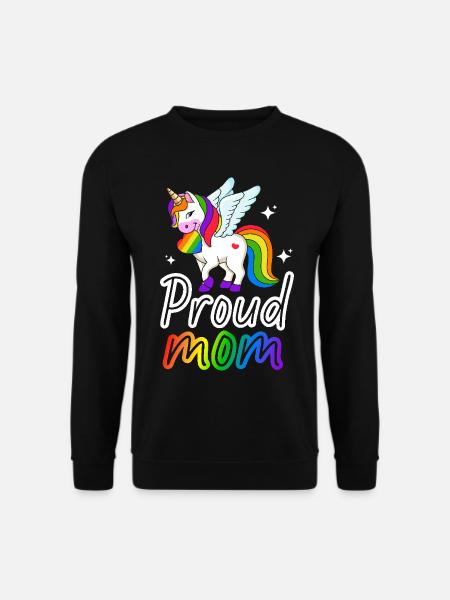 Stolt mamma hbtq pride jämlikhet regnbågsflagga - Unisextröja - svart
