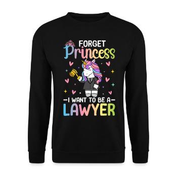Vergiss Prinzessin, ich will Anwalt werden - Unisex Pullover - Schwarz - Vorne - Alina (178cm) & Michal (187cm)