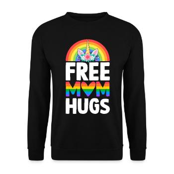 Free Mom Hugs LGBTQ Pride Equality - Unisex Sweatshirt - black - Front - Alina (178cm) & Michal (187cm)