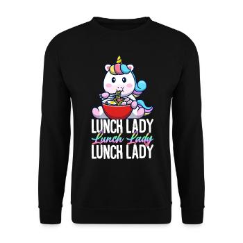 Lunch Lady Cafeteria Crew Design pour - Sweat-shirt Unisexe - noir - Devant - Alina (178cm) & Michal (187cm)