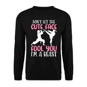 Licorne féminine de taekwondo Ne vous laissez pas être - Sweat-shirt Unisexe - noir - Devant - Alina (178cm) & Michal (187cm)