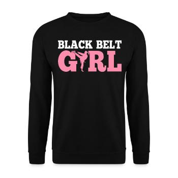 Black Belt Girl American Taekwondo Karate - Unisex Sweatshirt - black - Front - Alina (178cm) & Michal (187cm)
