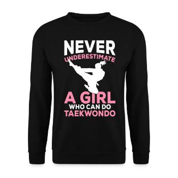 A girl who can do taekwondo girl - Unisex Sweatshirt - black - Front - Alina (178cm) & Michal (187cm)