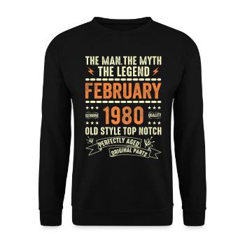 Février 1980 - Février 1980 Anniversaire Février 1980 - Sweat-shirt Unisexe - noir - Devant - Alina (178cm) & Michal (187cm)