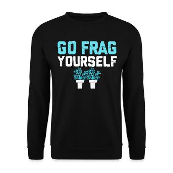 Coral Reef Coral Aquarium Aquarist Go Frag - Unisex Sweatshirt - black - Front - Alina (178cm) & Michal (187cm)