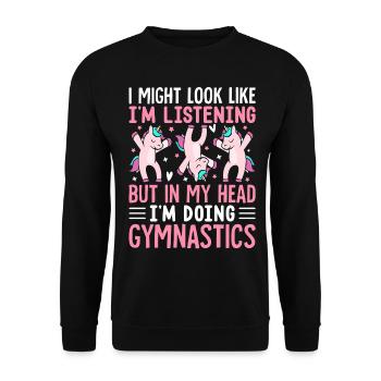 In My Head I'm Doing Gymnastics Gymnast Girl - Unisex Sweatshirt - black - Front - Alina (178cm) & Michal (187cm)
