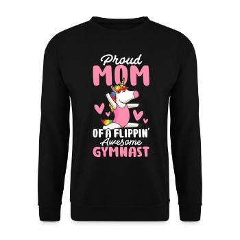 Mom Of A Flippin' Awesome Gymnast Gymnastics Mom - Unisex Sweatshirt - black - Front - Alina (178cm) & Michal (187cm)