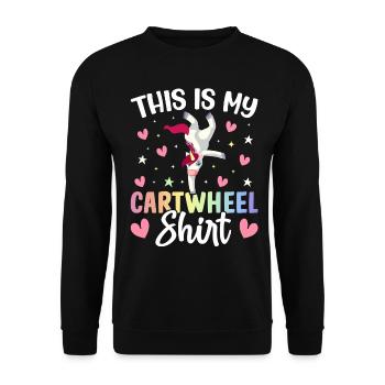 C’est ma chemise de roue de gymnastique fille gymnaste - Sweat-shirt Unisexe - noir - Devant - Alina (178cm) & Michal (187cm)