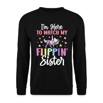 Gymnastic Sister Cartwheel Gymnast Design für - Unisex Pullover - Schwarz - Vorne - Alina (178cm) & Michal (187cm)