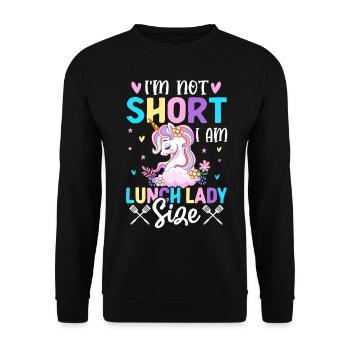 I'm not small, I'm lunch lady - Unisex Sweatshirt - black - Front - Alina (178cm) & Michal (187cm)