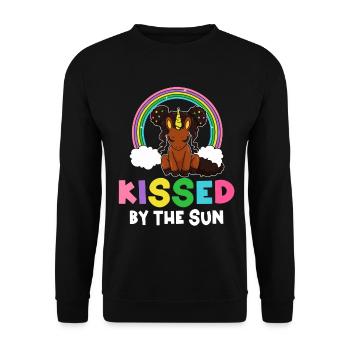 Melanin Black History Brown Skin Kissed By The Sun - Unisex Sweatshirt - black - Front - Alina (178cm) & Michal (187cm)