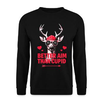 I Aim Better Than Cupid Hunting Valentine’s Day - Sweat-shirt Unisexe - noir - Devant - Alina (178cm) & Michal (187cm)