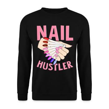 Nageltechniker Nail Artist Nail Tech - Unisex Pullover - Schwarz - Vorne - Alina (178cm) & Michal (187cm)