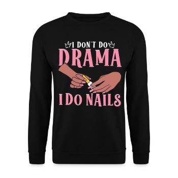 Technicienne des ongles Nail Artist Tech Don’t Do Drama I - Sweat-shirt Unisexe - noir - Devant - Alina (178cm) & Michal (187cm)
