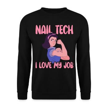 J’adore mon métier de prothésiste ongulaire - Sweat-shirt Unisexe - noir - Devant - Alina (178cm) & Michal (187cm)