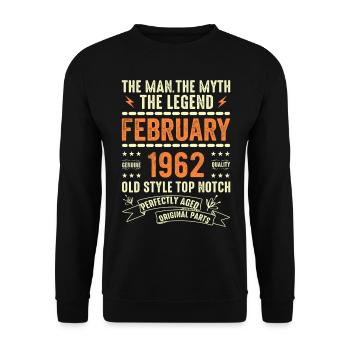 Février 1962 - Février 1962 Anniversaire Février 1962 - Sweat-shirt Unisexe - noir - Devant - Alina (178cm) & Michal (187cm)