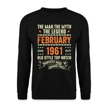 Février 1961 - Février 1961 Anniversaire Février 1961 - Sweat-shirt Unisexe - noir - Devant - Alina (178cm) & Michal (187cm)