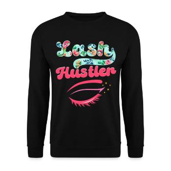 Last Hustler Artiste de cils Amant de cils - Sweat-shirt Unisexe - noir - Devant - Alina (178cm) & Michal (187cm)