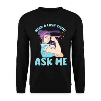Artiste de cils Amateur de cils a besoin de vous - Sweat-shirt Unisexe - noir - Devant - Alina (178cm) & Michal (187cm)