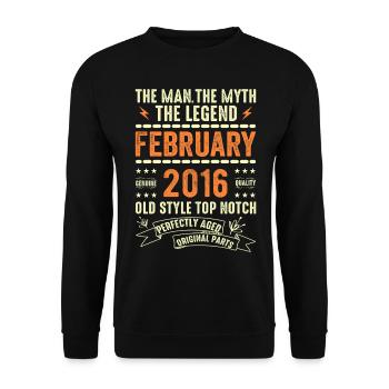 Février 2016 - Février 2016 Anniversaire Février 2016 - Sweat-shirt Unisexe - noir - Devant - Alina (178cm) & Michal (187cm)