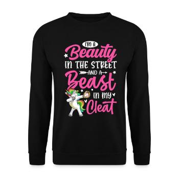 Softball Girl Beauty In The Street And Beast In My - Unisex Pullover - Schwarz - Vorne - Alina (178cm) & Michal (187cm)