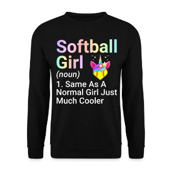 Softball Fille Identique À Une Fille Normale Femme - Sweat-shirt Unisexe - noir - Devant - Alina (178cm) & Michal (187cm)