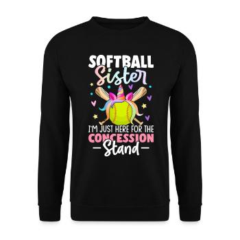 Softball-Schwester für die Konzession Stand - Unisex Pullover - Schwarz - Vorne - Alina (178cm) & Michal (187cm)
