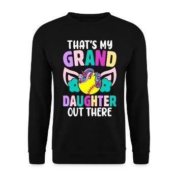 Softball Grand-père Mamie C’est ma petite-fille - Sweat-shirt Unisexe - noir - Devant - Alina (178cm) & Michal (187cm)
