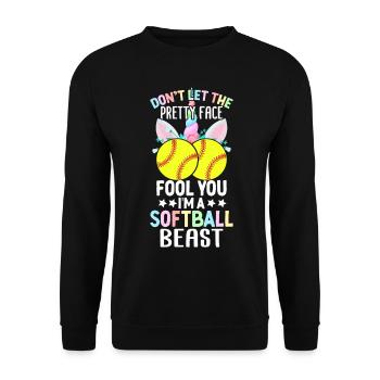 Je suis une bête de softball fille de softball - Sweat-shirt Unisexe - noir - Devant - Alina (178cm) & Michal (187cm)