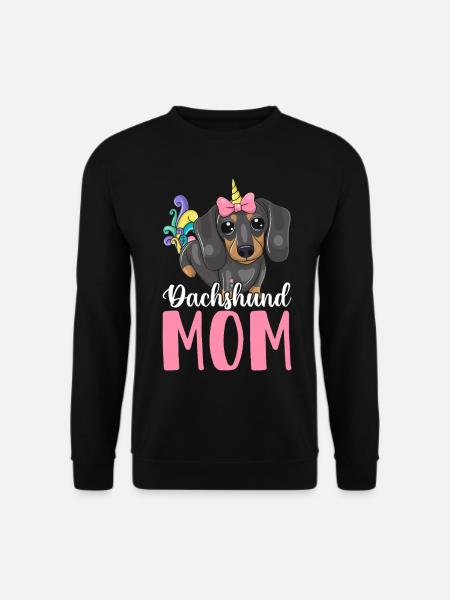 Dackel-Mama Hundemama Grafikdesign für - Unisex Pullover - Schwarz