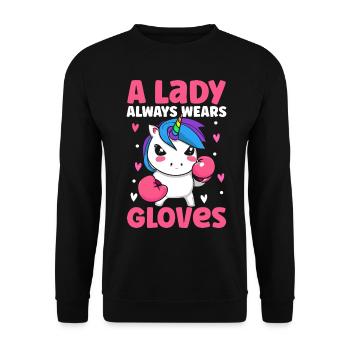 Muay Thai Fille Femme Boxer Thaï Boxe Dame Porter - Sweat-shirt Unisexe - noir - Devant - Alina (178cm) & Michal (187cm)