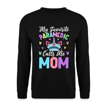 L’ambulancière préférée m’appelle maman femme - Sweat-shirt Unisexe - noir - Devant - Alina (178cm) & Michal (187cm)