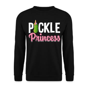 Pickle Princess Pickle Girl Gurkengrafik für - Unisex Pullover - Schwarz - Vorne - Alina (178cm) & Michal (187cm)