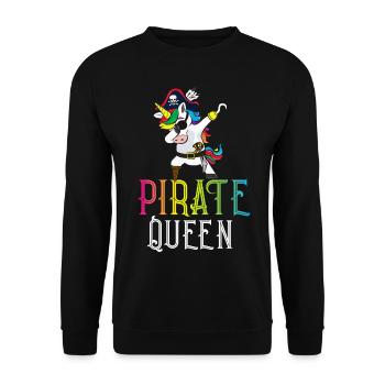 Reine des Pirates Femme Capitaine Crâne de Pirate - Sweat-shirt Unisexe - noir - Devant - Alina (178cm) & Michal (187cm)