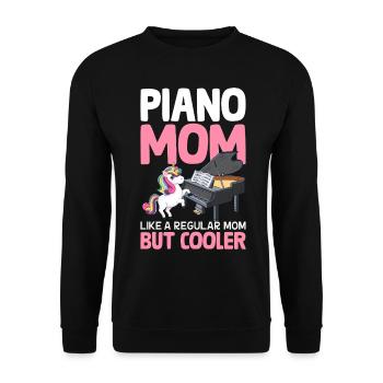 Piano Mom Like A Regular Mom Female Piano Player - Unisex Pullover - Schwarz - Vorne - Alina (178cm) & Michal (187cm)