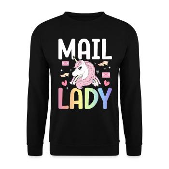 Mail Lady Postal Service Female Postman - Unisex Sweatshirt - black - Front - Alina (178cm) & Michal (187cm)
