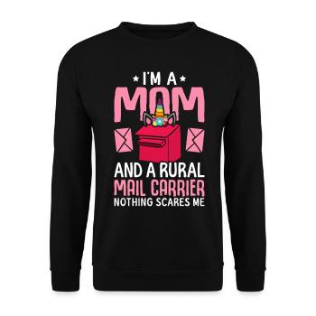 Im A Mom And Rural Mail Carrier Postal Service - Unisex Sweatshirt - black - Front - Alina (178cm) & Michal (187cm)
