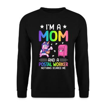 I'm A Mom And A Postal Worker Postal Service Mail - Unisex Sweatshirt - black - Front - Alina (178cm) & Michal (187cm)