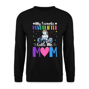Favorite powerlifter calls me mom - Unisex Sweatshirt - black - Front - Alina (178cm) & Michal (187cm)