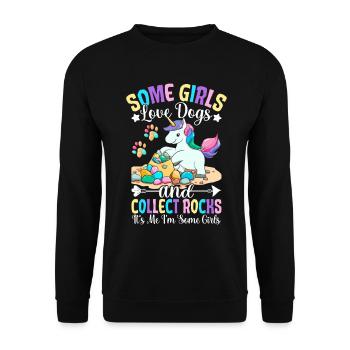 Girls Love Dogs And Collect Rocks Rock Collectors - Unisex Sweatshirt - black - Front - Alina (178cm) & Michal (187cm)
