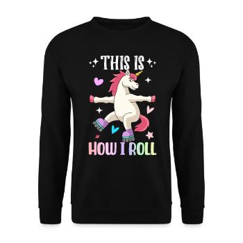 This Is How I Rollerskater Inline Skate - Unisex Pullover - Schwarz - Vorne - Alina (178cm) & Michal (187cm)