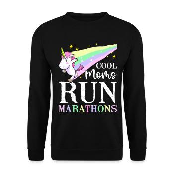 Cool Moms Run Marathons Coureuse Courir - Sweat-shirt Unisexe - noir - Devant - Alina (178cm) & Michal (187cm)
