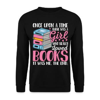 A girl who loved books Female - Unisex Sweatshirt - black - Front - Alina (178cm) & Michal (187cm)