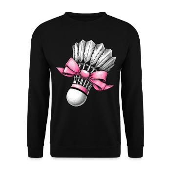 Coquette noeud Badminton Volant Ruban Rose Maman - Sweat-shirt Unisexe - noir - Devant - Alina (178cm) & Michal (187cm)