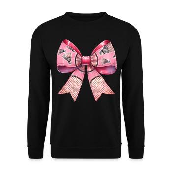Coquette Bow Ribbon Raquette de Badminton - Sweat-shirt Unisexe - noir - Devant - Alina (178cm) & Michal (187cm)