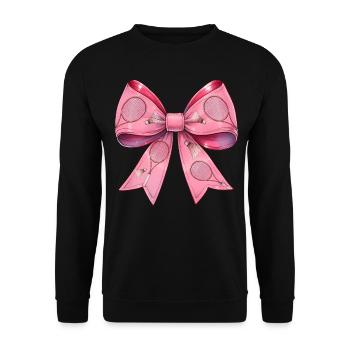 Coquette Bow Raquette de Badminton Rose - Sweat-shirt Unisexe - noir - Devant - Alina (178cm) & Michal (187cm)